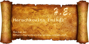 Herschkovits Enikő névjegykártya